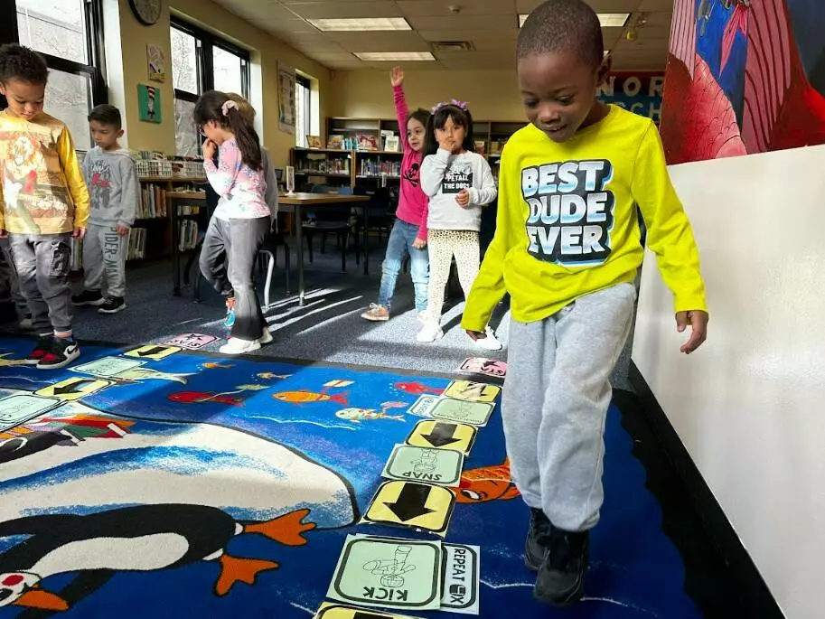 Kindergarteners enjoyed creating and following code