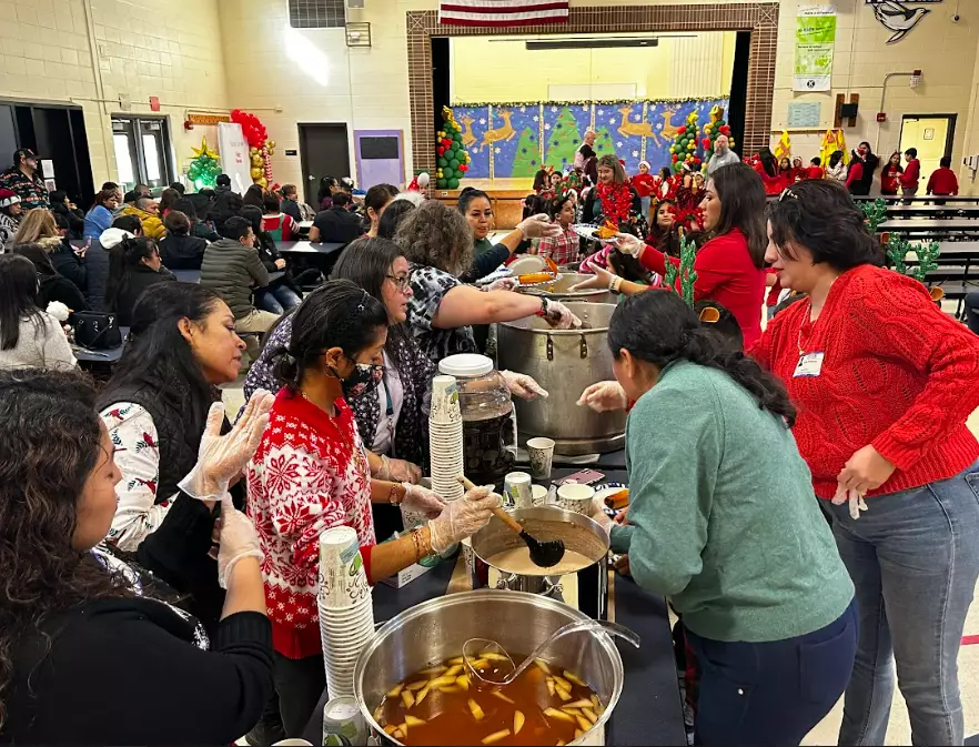 Parents and staff serve families