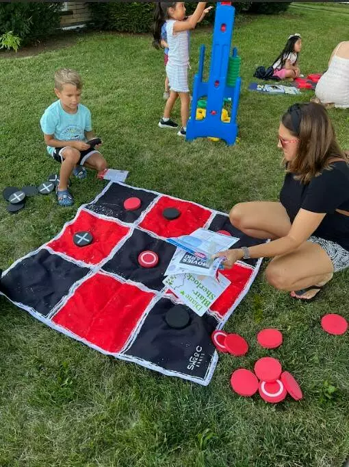 Families had the opportunity to play giant yard games. 