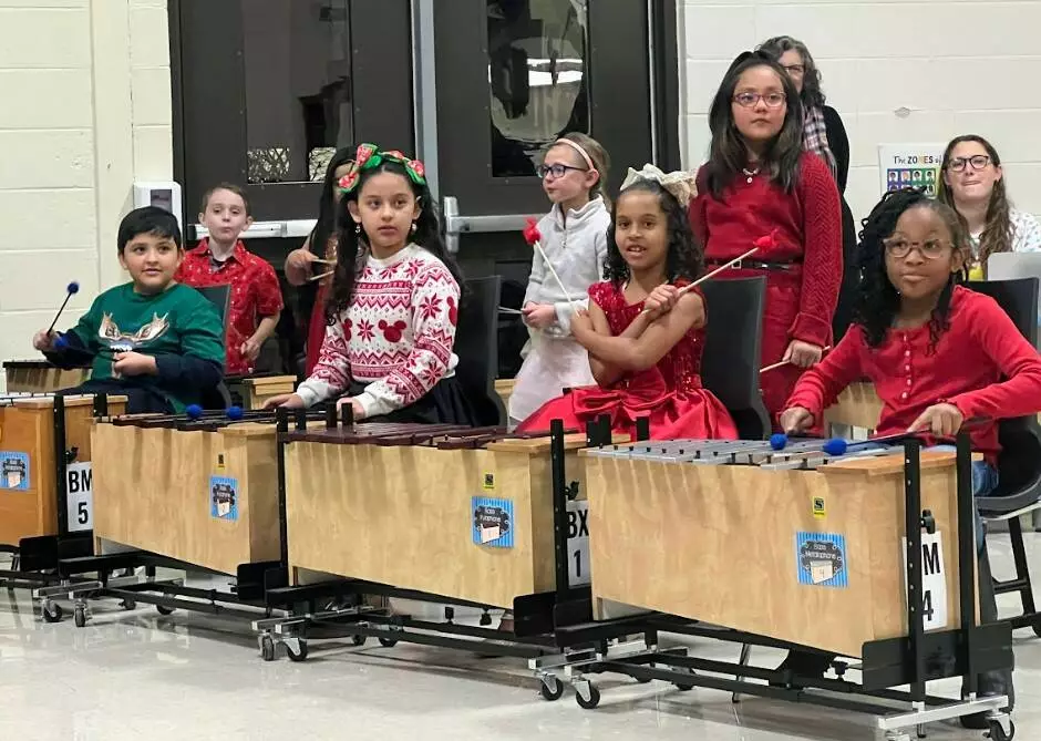 Children performed on xylophones.