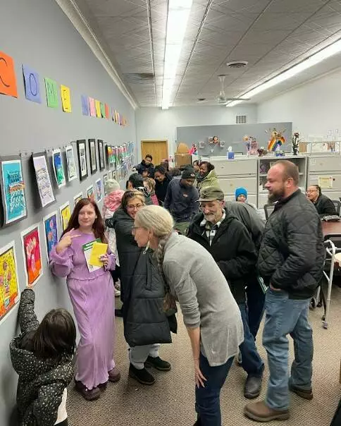 Our families admired their students' beautiful artwork.