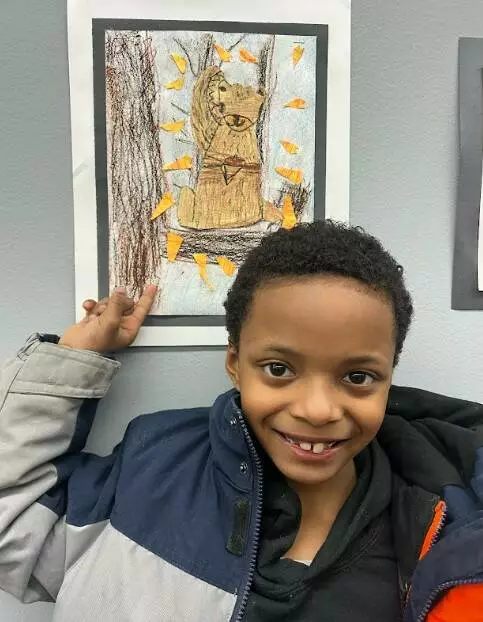 A North student shows off his amazing artwork!