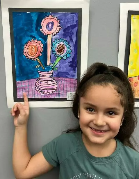 A North student shows off her creative artwork!