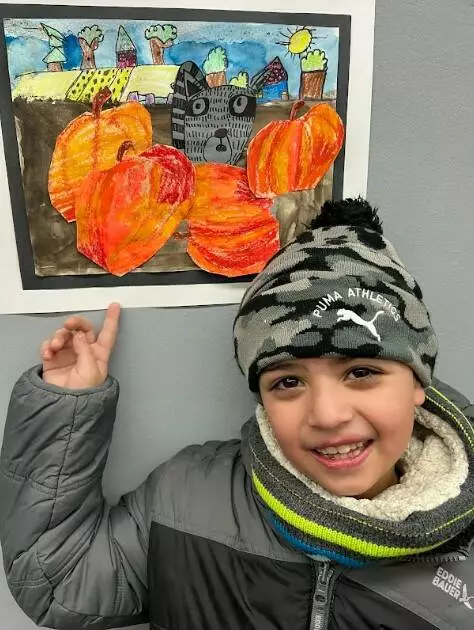 A North student shows off his amazing artwork!