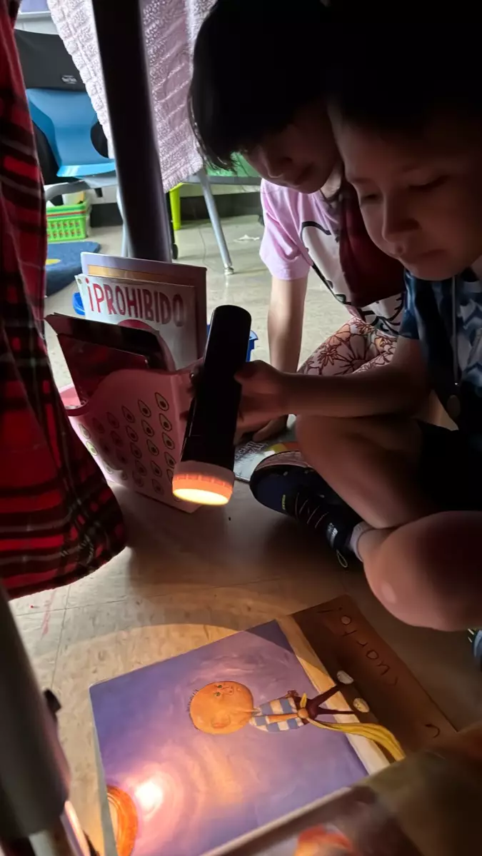 Silent reading is most fun when paired with a flashlight and a blanket fort!