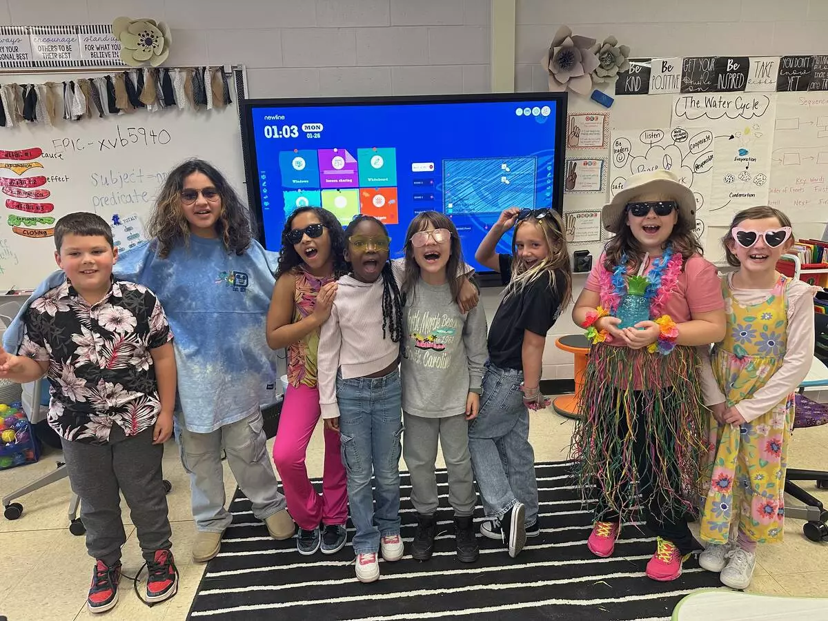 Third graders show school spirit. 