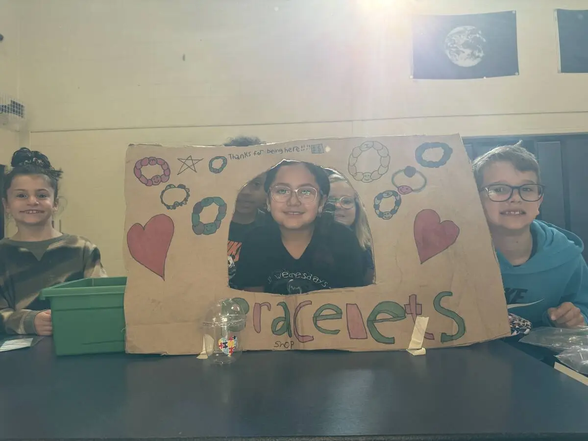 Students made poster advertisements. 